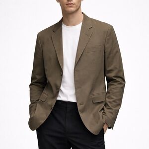 Helmut Lang Tailored Blazer Jacket Olive Brown Cotton Italy Minimalist 52